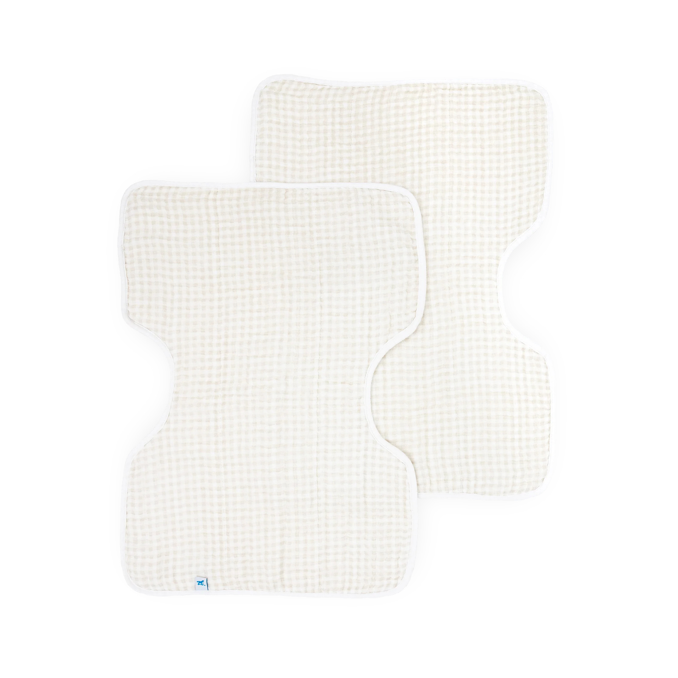 Cotton Muslin Burp Cloth 2 Pack - Tan Gingham | Little Unicorn