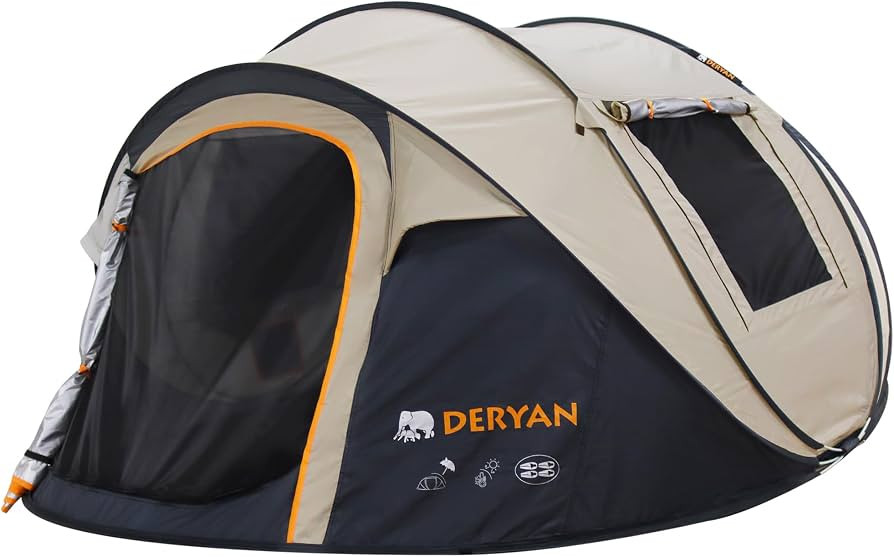 DERYAN Pop-Up Zelt 4 Personen \u2013 1-Sekunden Aufbau \u2013 Wasserdicht | Amazon (DE)