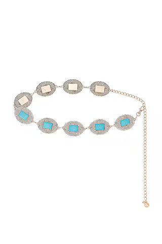 Western Chain Belt in Silver | Revolve Clothing (Global)