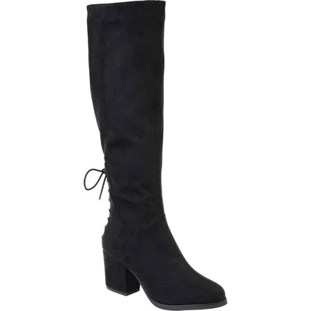 Women s Journee Collection Leeda Wide Calf Knee High Boot Black Faux Suede 12 M | Walmart (US)