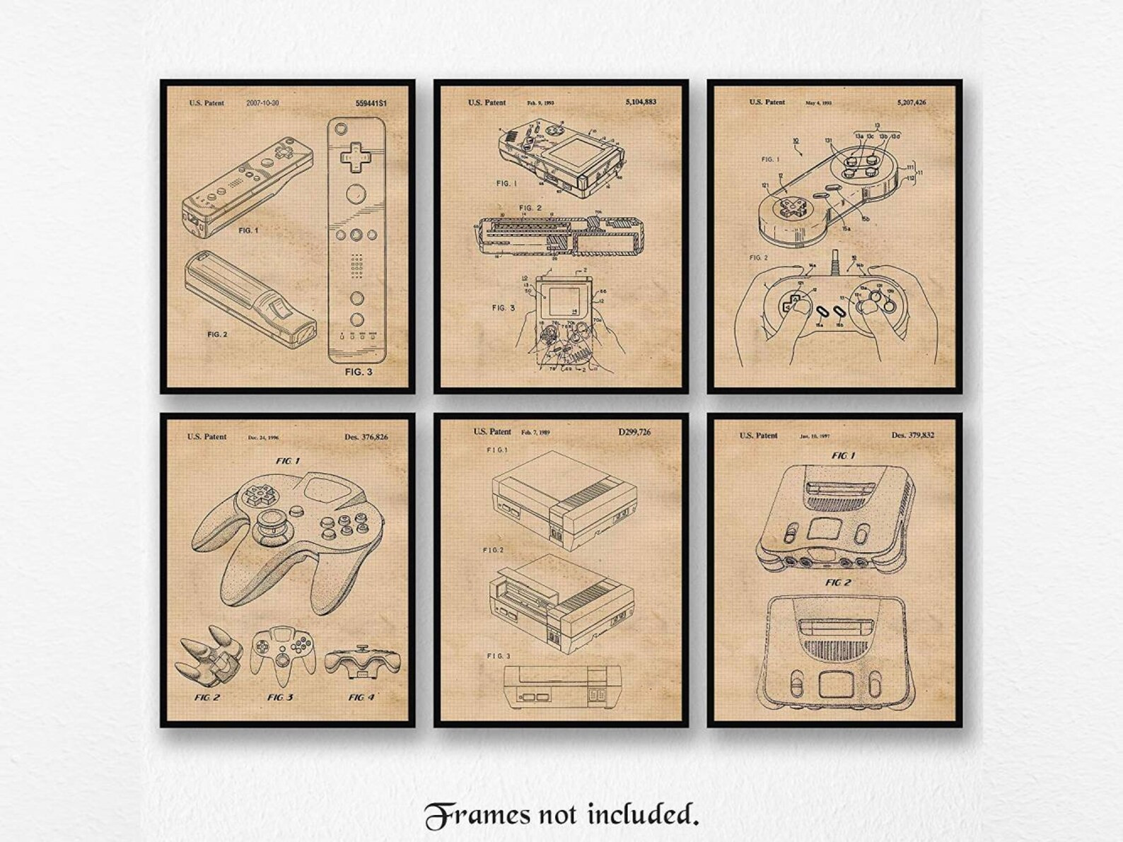 Vintage Nintendo Patent Prints 6 Unframed Photos Wall Art | Etsy | Etsy (US)