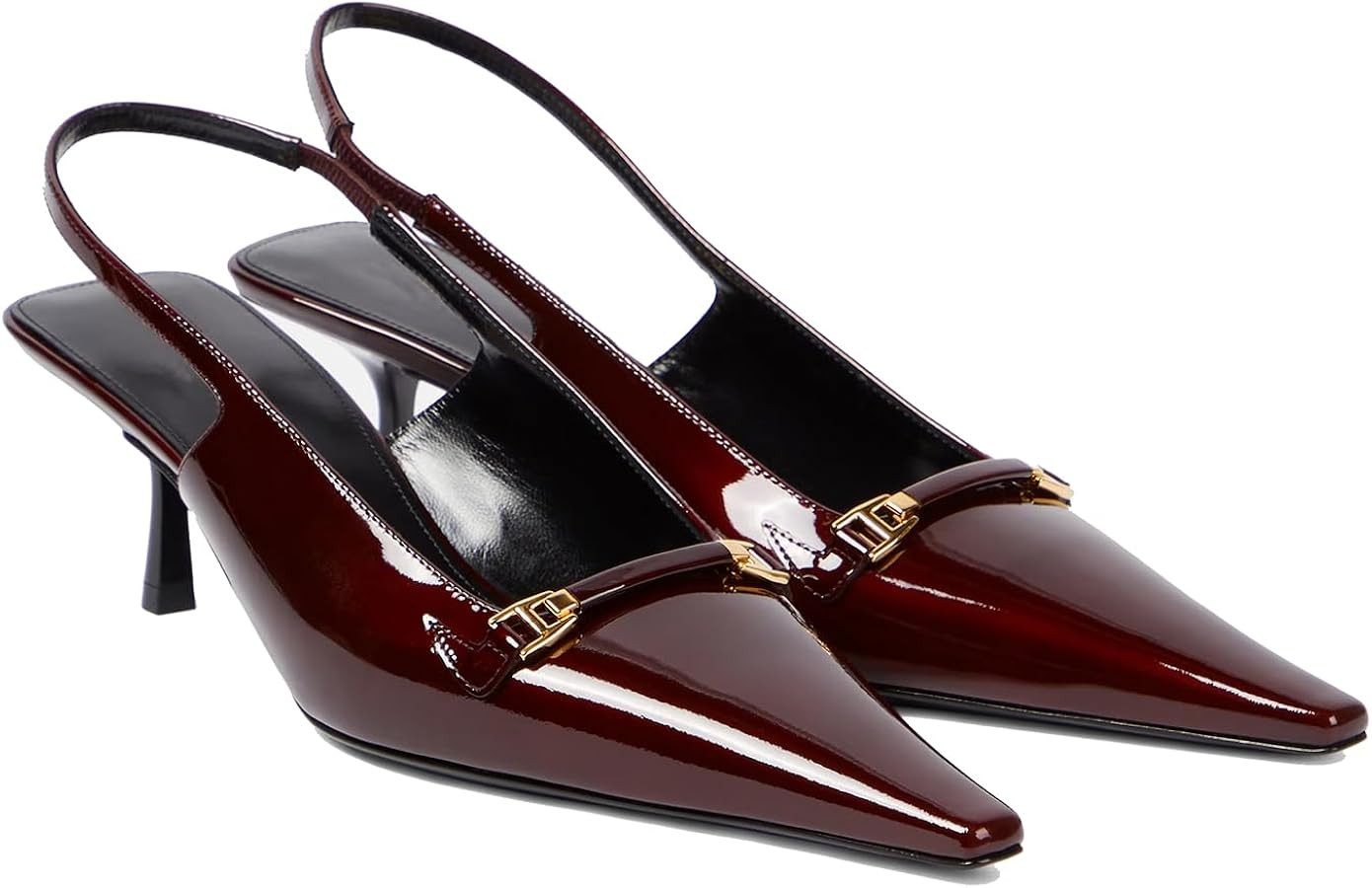 THESHY Women's Slingback High Heels Pointed Toe Stiletto Heel Patent Leather Pumps Backless Slip-... | Amazon (US)