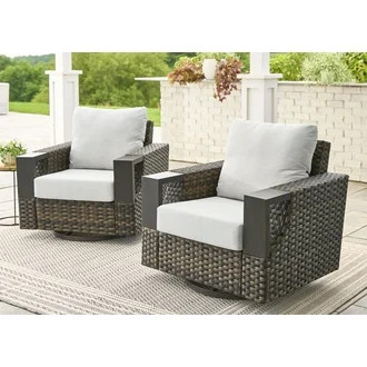 Better Homes & Gardens Rockport Club Swivel Chairs, Brown, 2 Pack | Walmart (US)