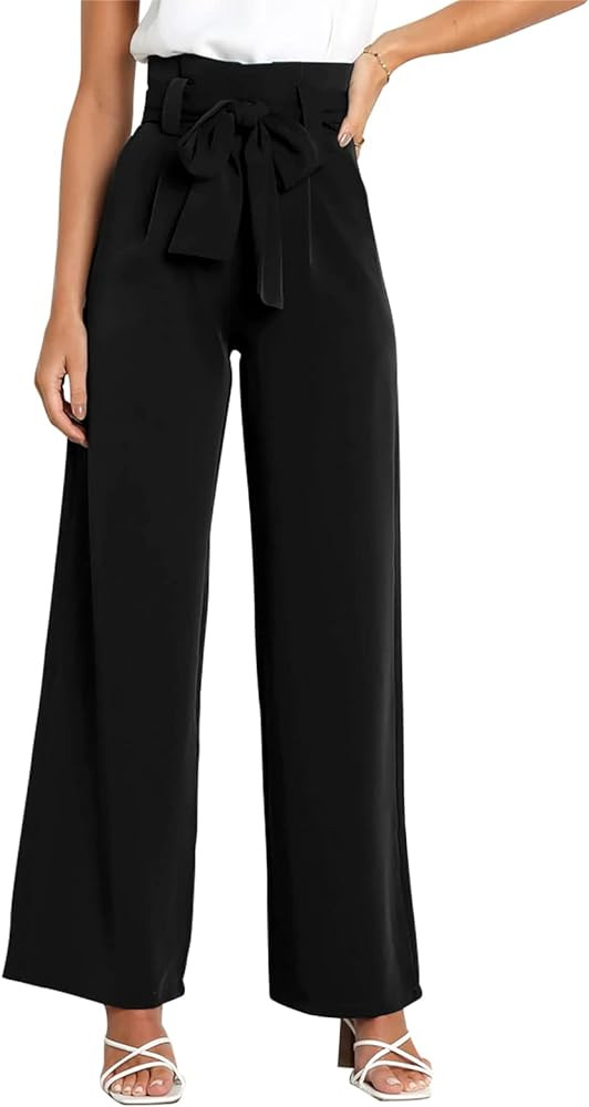 GUOLEZEEV High Waist Wide Leg Pants for Women Business Casual Outfits Dress Pants | Amazon (US)