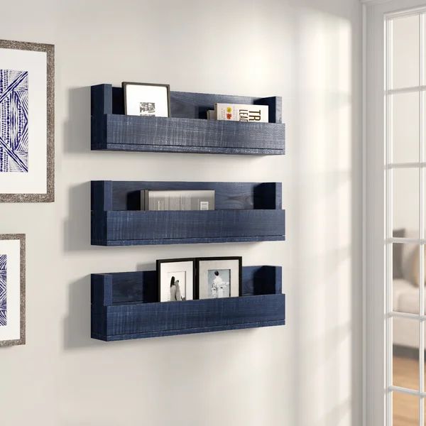 Burch Pine Wood Floating Shelf (Set of 3) | Wayfair North America