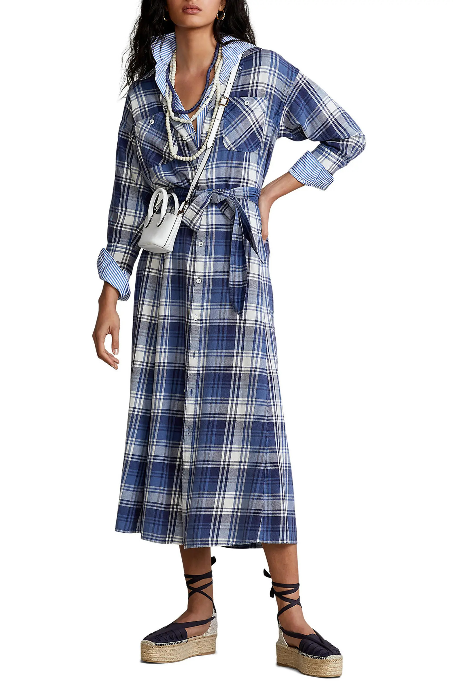 Polo Ralph Lauren Betany Plaid Cotton Twill Shirtdress | Nordstrom | Nordstrom