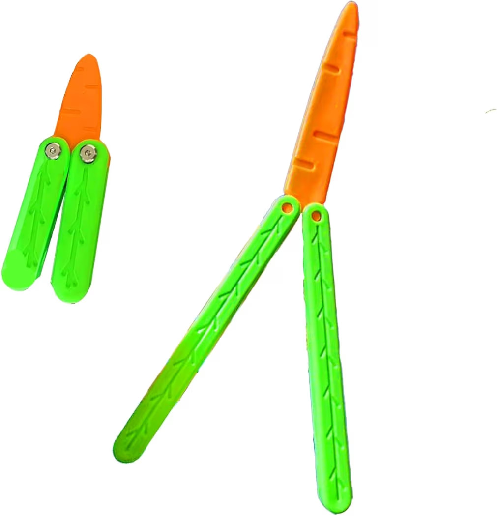 RMISODO 2 Pcs Carrot Butterfly Fidget Knife Toy, Colorful and Novel Shape, Made with 3D Printing ... | Amazon (US)