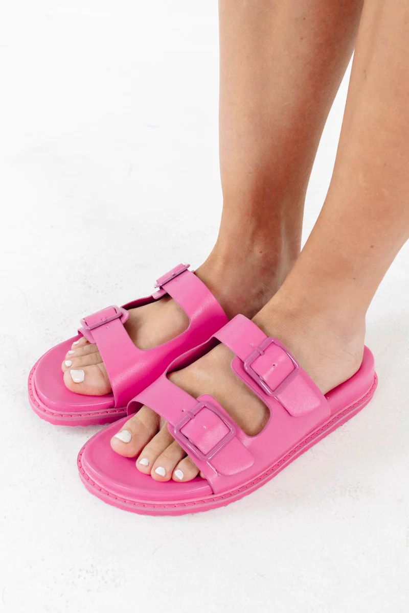 Billini Rayna Slides - Lipstick Pink | The Impeccable Pig