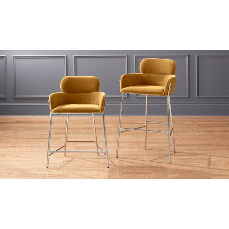Azalea Champagne Bar Stools | CB2 | CB2