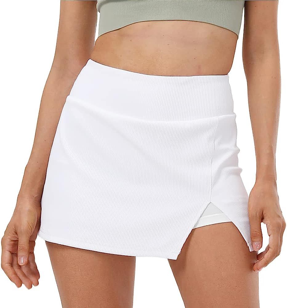 Women's Tennis Skirt Cute Golf Short Mini Skirt Skort Split Hem Bodycon Pencil Skirts for Workout... | Amazon (US)