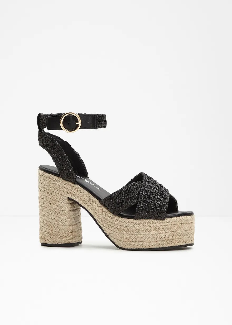 Sommerliche Plateau Sandalette in Bastoptik - beige | bonprix | Bonprix DE