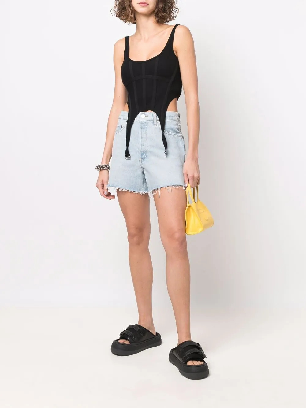 high-waist denim shorts | Farfetch (UK)