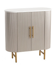 Fluted Two Door Cabinet With Stone Top | TJ Maxx