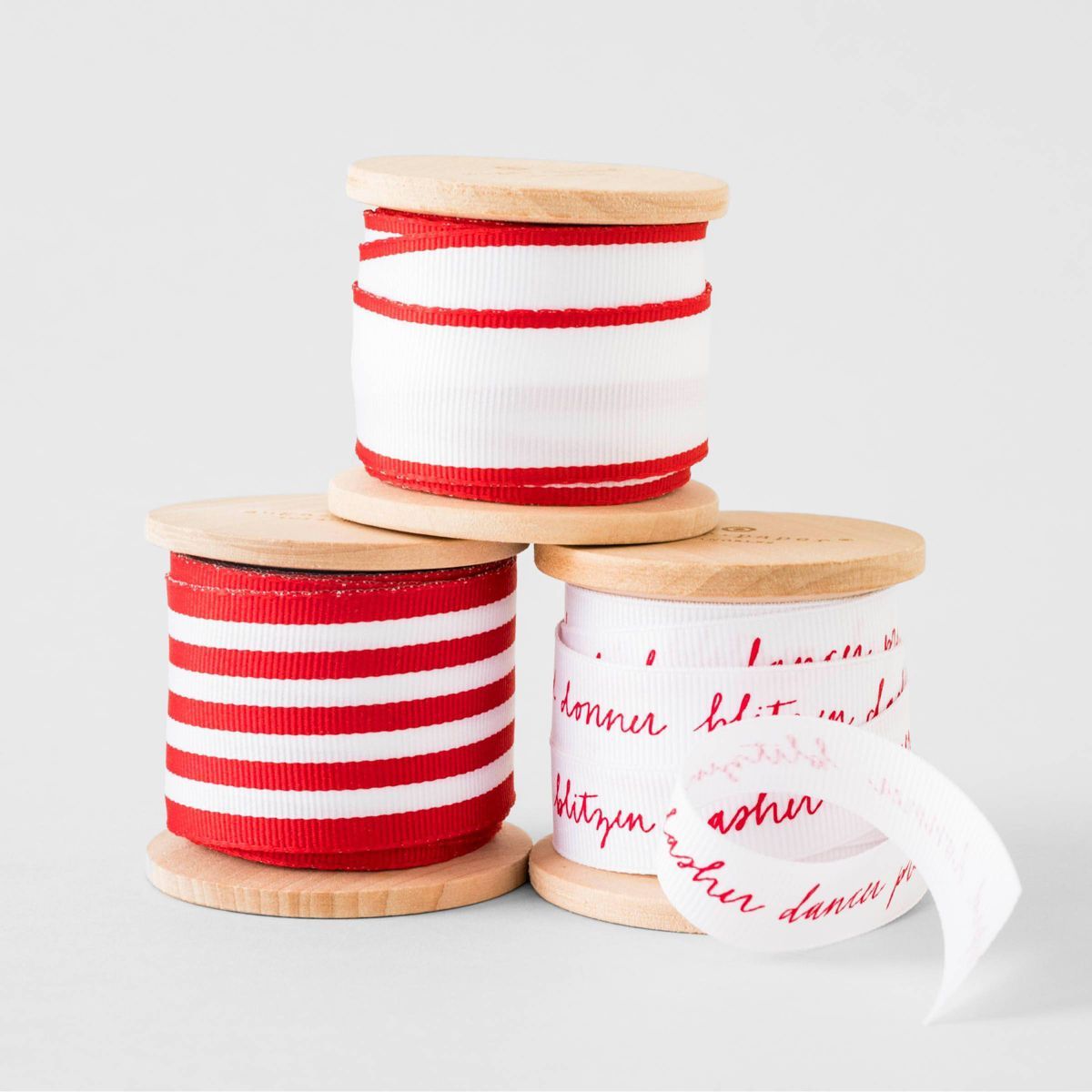 3ct Fabric Ribbon Set Red/White - Sugar Paper™ + Target | Target
