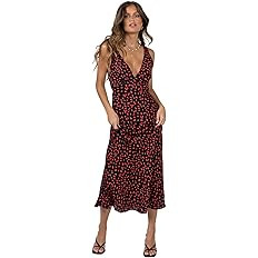 Princess Polly Nellie Black Red Dot V Neck Tie Back Maxi Dress | Amazon (US)