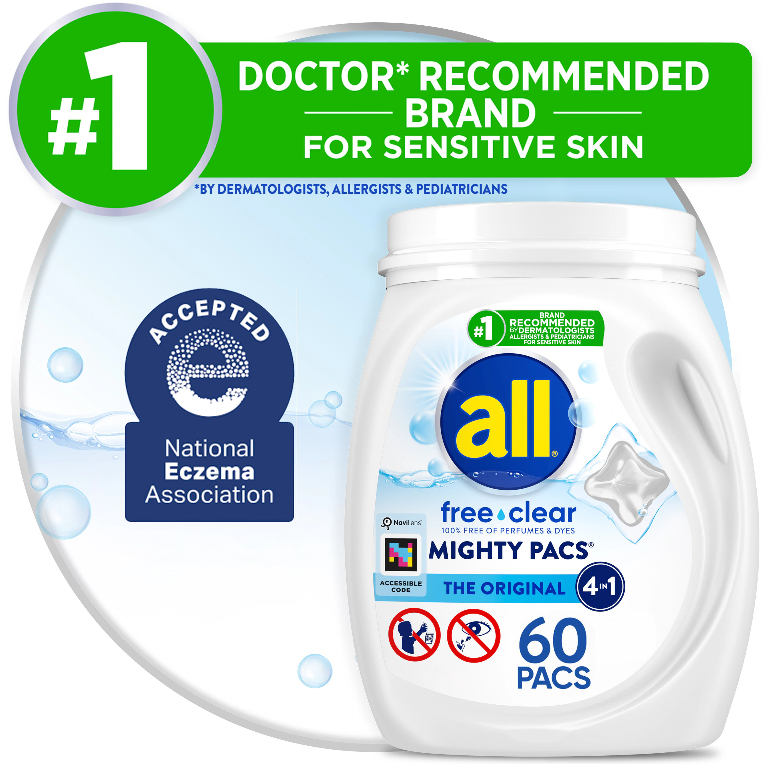 all 60 -Pack Mighty Pacs Free and Clear HE Laundry Detergent 60 Loads 60 -oz one_size | 7261346880 | Lowe's