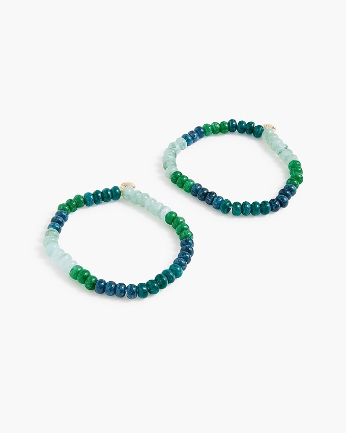 Multicolor stone bead stretch bracelets set-of-two | J.Crew Factory