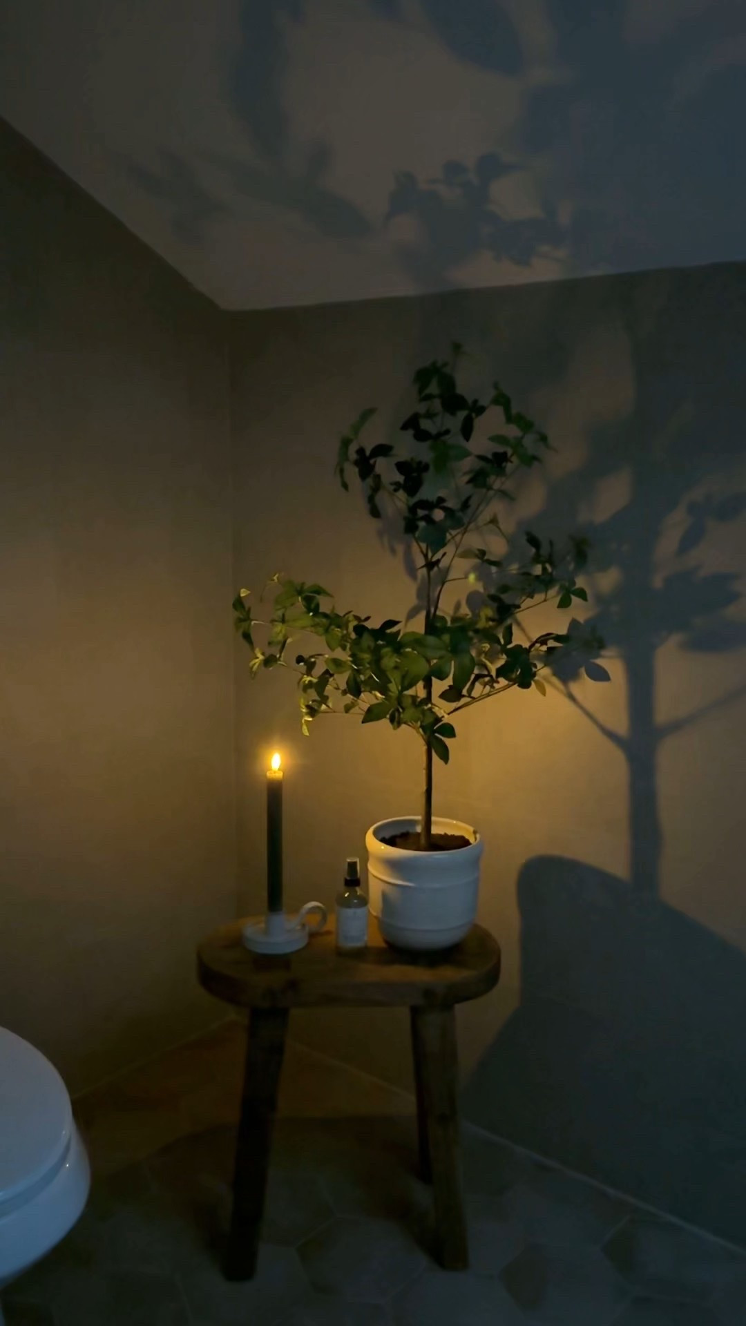 cozy bathroom vibes - I had to substitute some things because they’re sold out or discontinued already 

candle / faux plant / stool / furniture / airbnb / hearth and hand