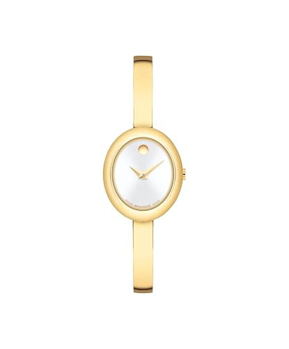Movado Museum Bangle Oval Women's Watch, Swiss Quartz Movement, Stainless Steel, Luxury Timepiece - Gift for Her - 21.5mm | Amazon (US)
