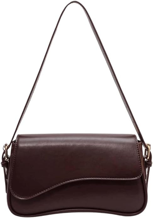 Verdusa Women's Leather Shoulder Bag Clutch Purses Trendy Hobo Crossbody Handbags Y2K Saddle Flap... | Amazon (US)