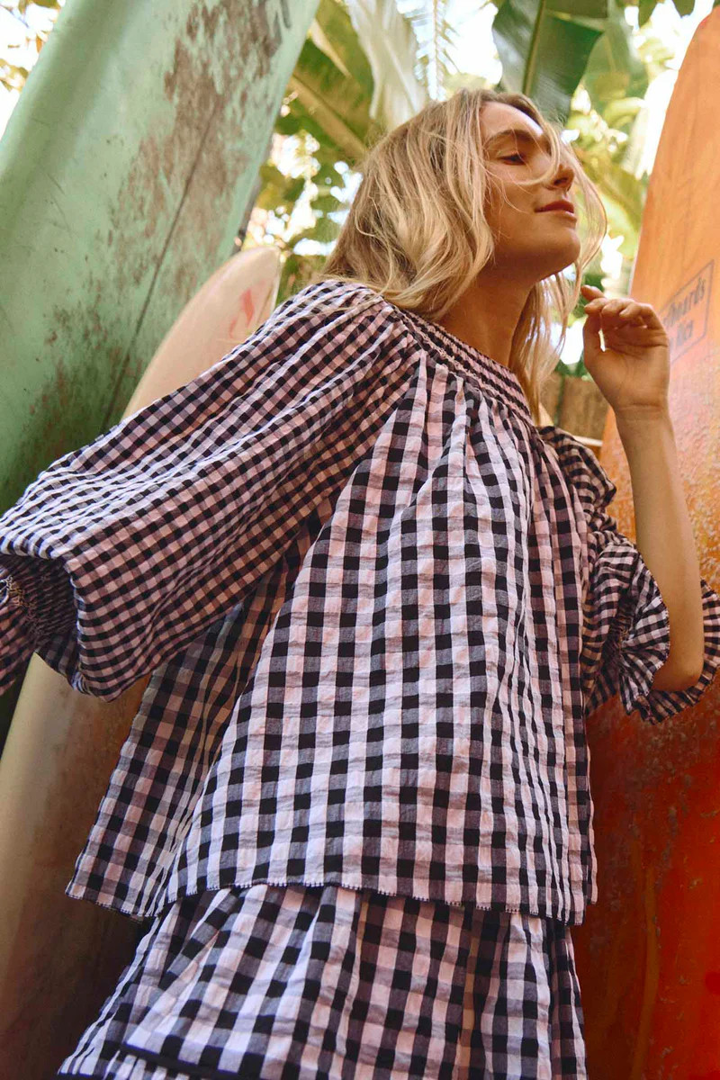 Hayes Blouse | Gingham Blouse | Hunter Bell | Hunter Bell