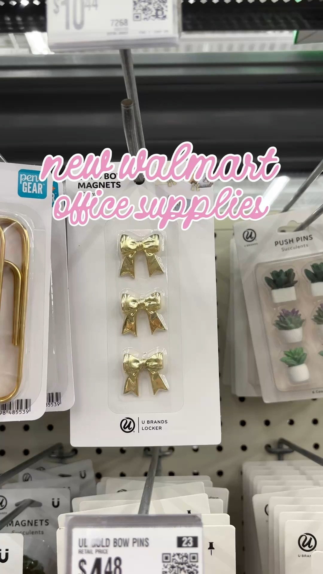 new walmart office supplies that caught my eye!😍🌸🎀✨🦋 I had to come home with the gold bow magnets & push pins! 




#walmartfinds #newatwalmart #walmartshopping #walmart @walmart @walmartstyle 

#LTKHome #LTKmomlife #LTKFindsUnder50