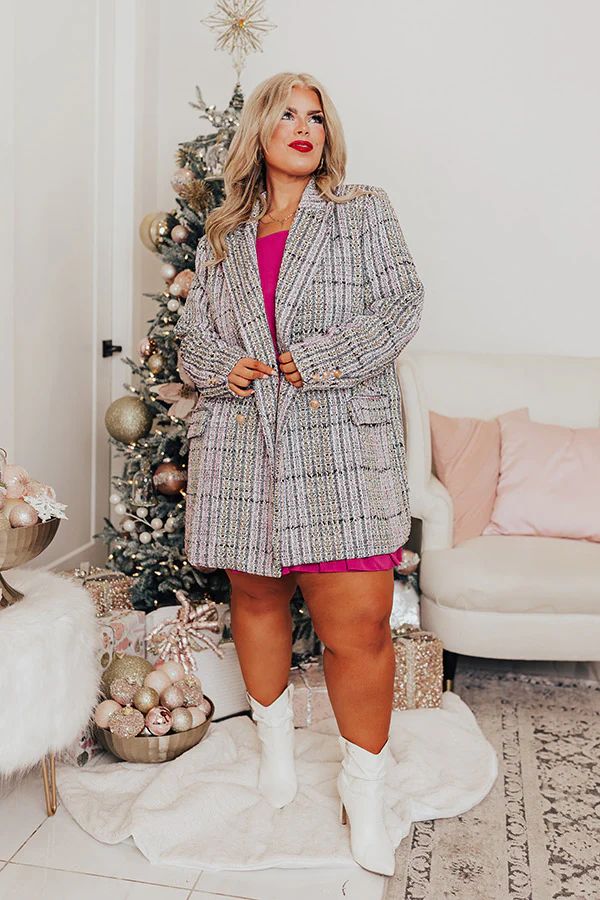 Lead Up Time Tweed Blazer Curves | Impressions Online Boutique