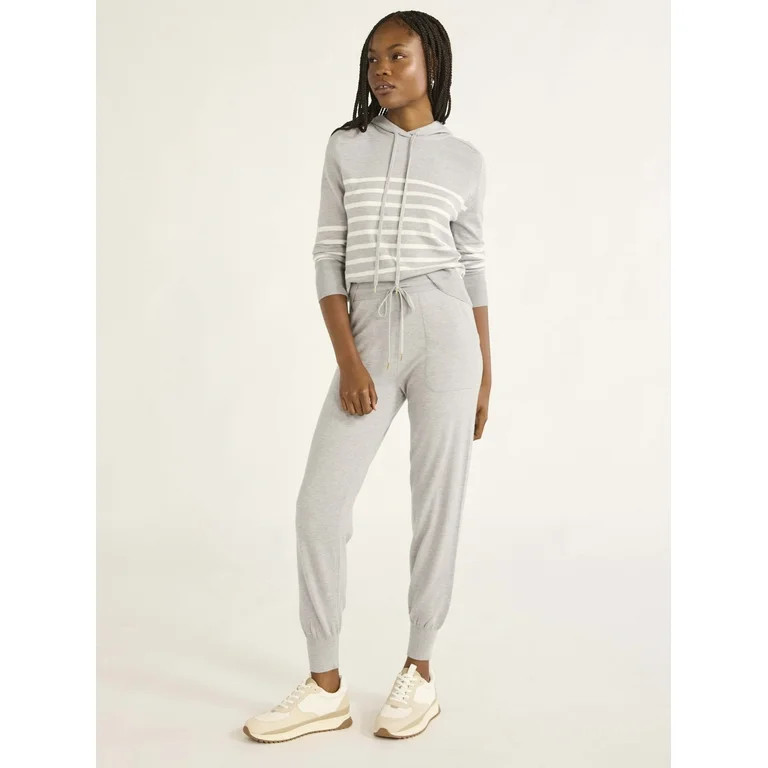 Free Assembly Women's and Women's Plus Cozy Yarn Hoodie Sweater with Long Sleeves, Sizes XS-4X - ... | Walmart (US)