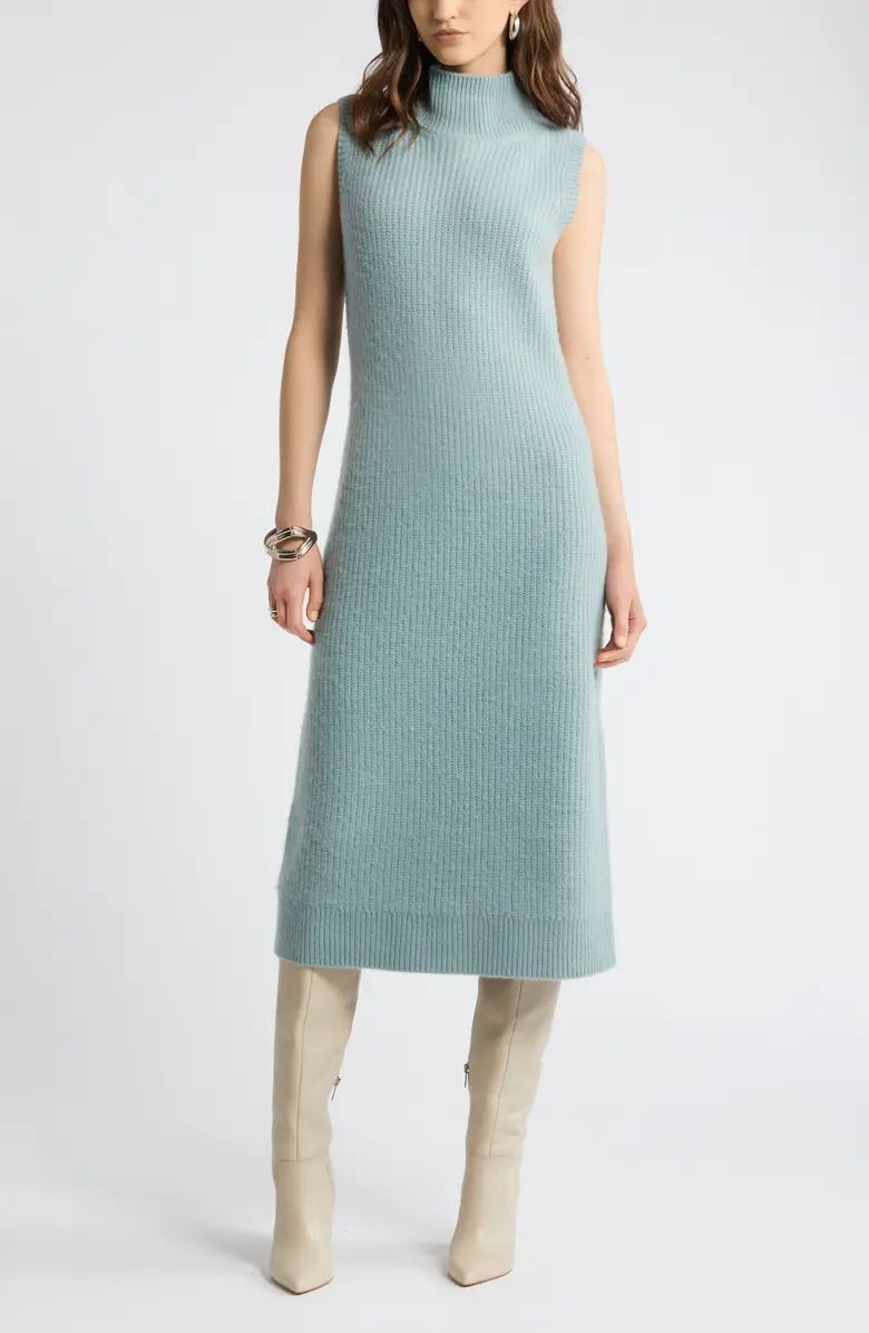 Sleeveless Wool & Cashmere Rib Sweater Dress | Nordstrom