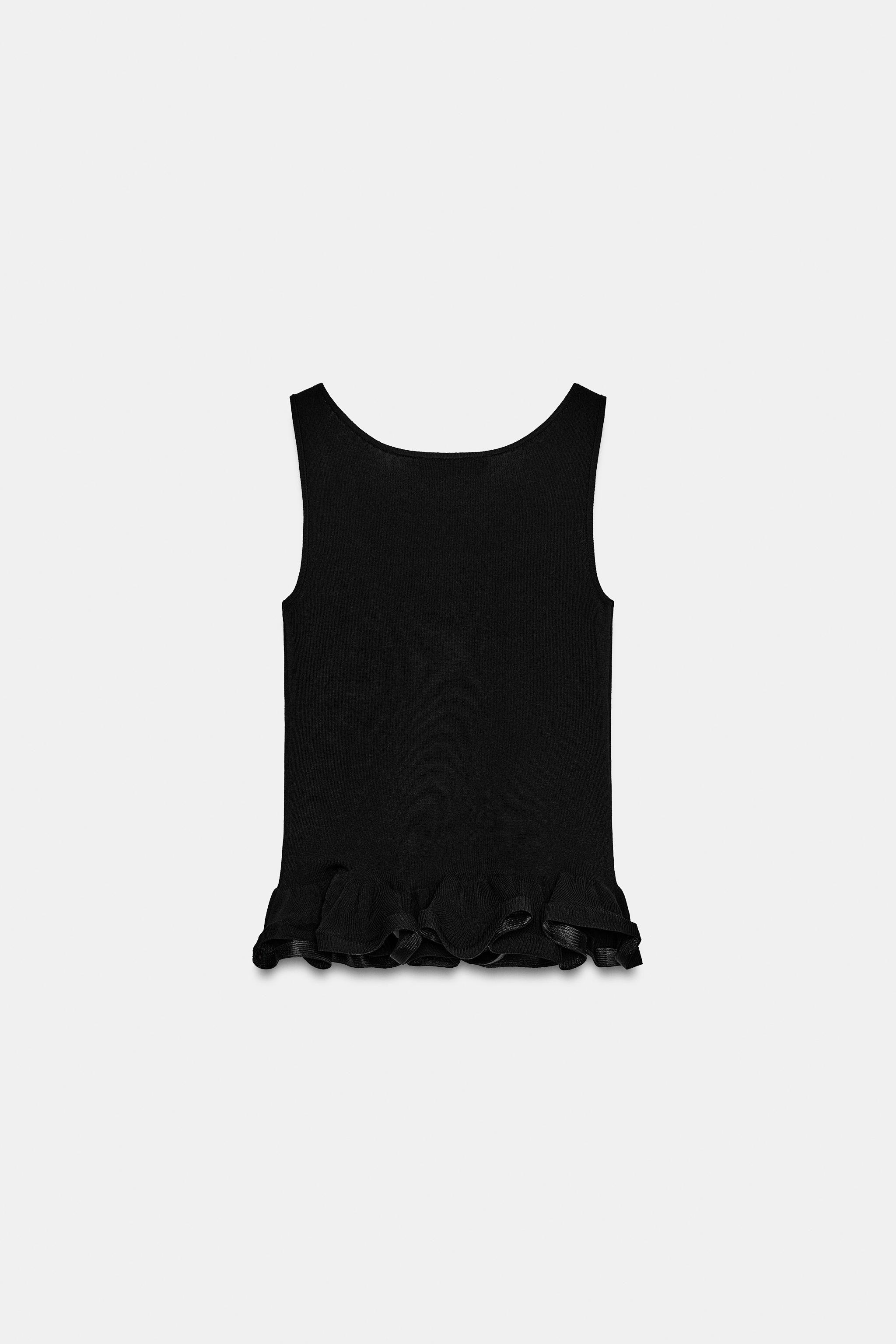 KNIT TOP WITH WAVY HEM | Zara UK