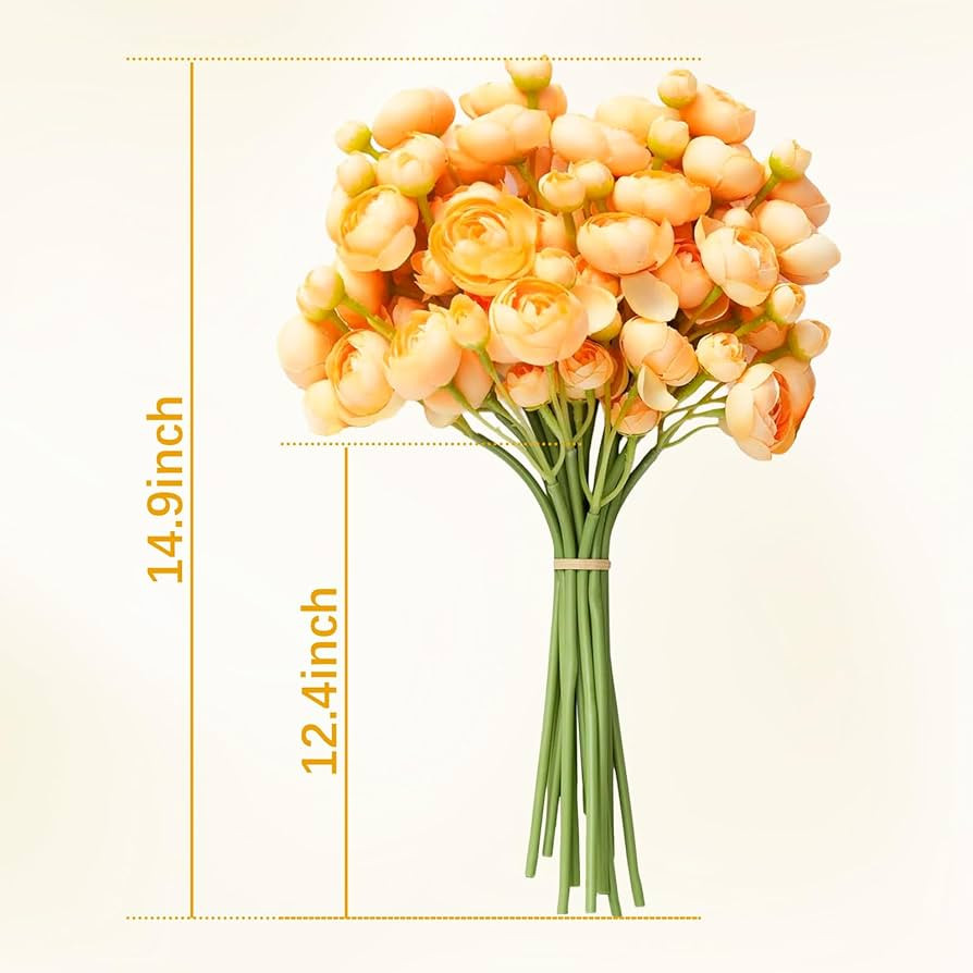 18 Pcs Ranunculus Artificial Fake Plants Flowers,White Faux Silk Mini Flowers for DIY Bouquets Bu... | Amazon (US)