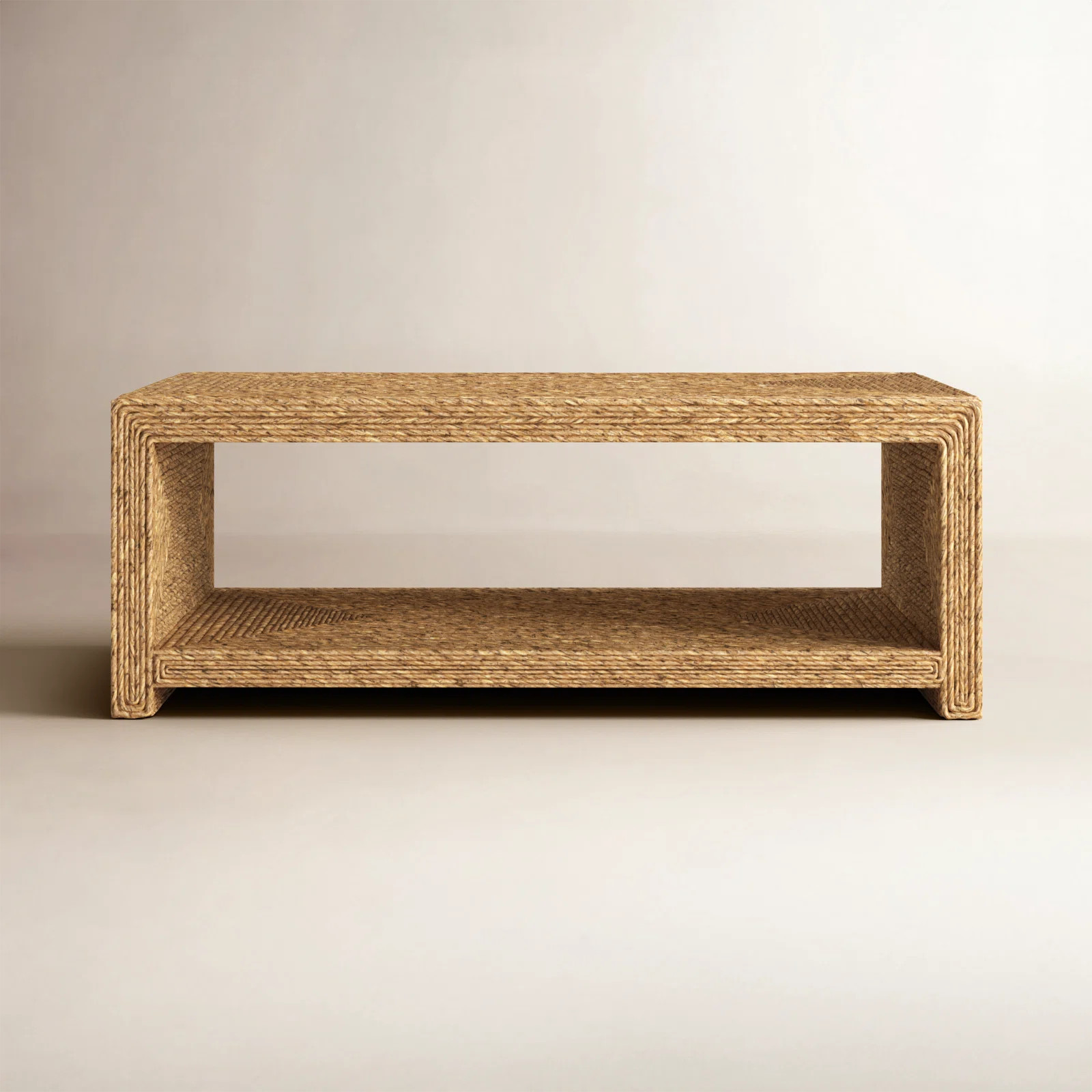 Evana Open Storage Woven Coffee Table | Birch Lane