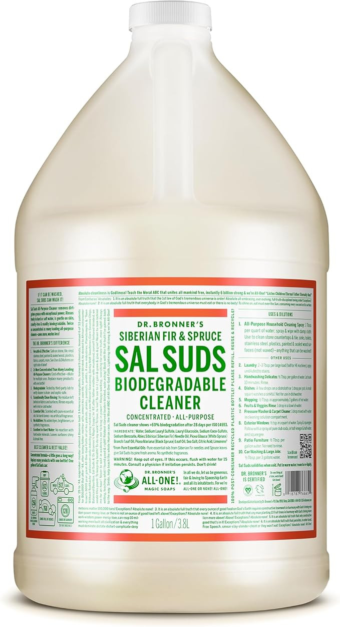 Dr. Bronner's - Sal Suds Biodegradable Cleaner (1 Gallon) - All-Purpose Cleaner, Pine Cleaner for... | Amazon (US)