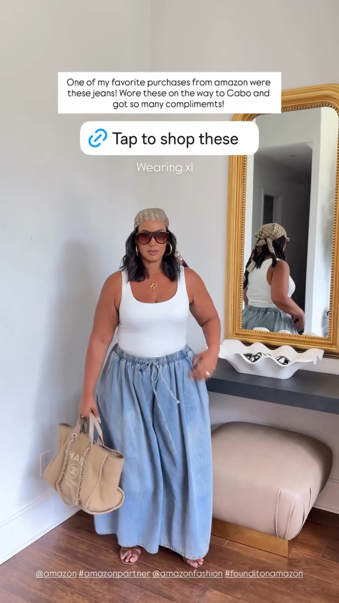 @amazon #amazonpartner @amazonfashion #founditonamazon One of my favorite purchases from amazon were these jeans! Wore these on the way to Cabo and got so many complimemts!  Wearing xl