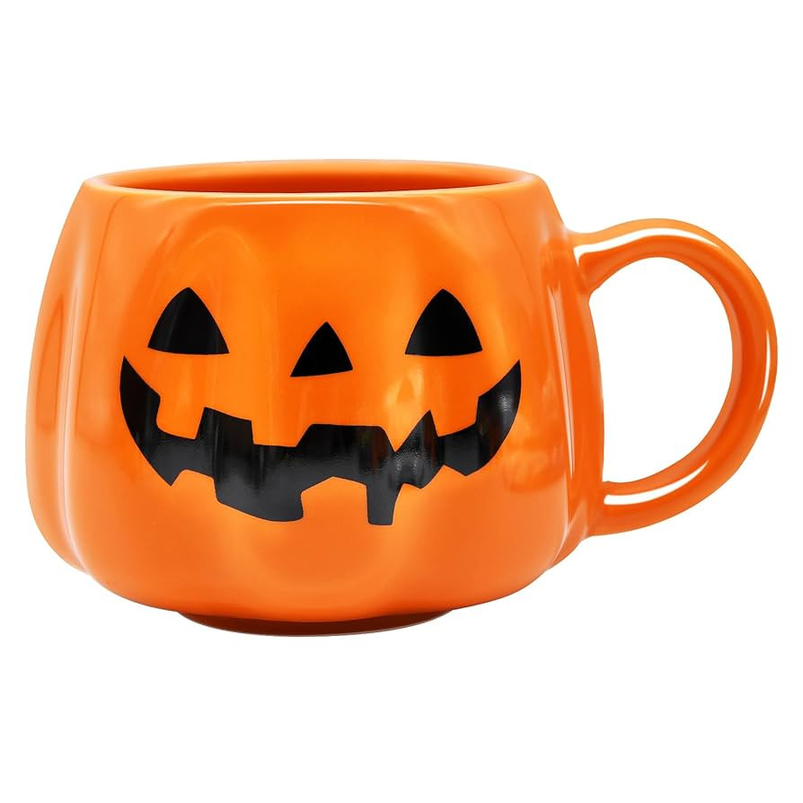 12 oz Halloween Pumpkin Mug Decorations, Happy Halloween Pattern Mug Ceramic Cute Pumpkin Coffee ... | Amazon (US)