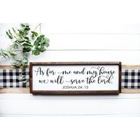 As For Me & My House We Will Serve The Lord Sign | Home Décor Wood Signs Wall Art Size 8x24 Religiou | Etsy (US)