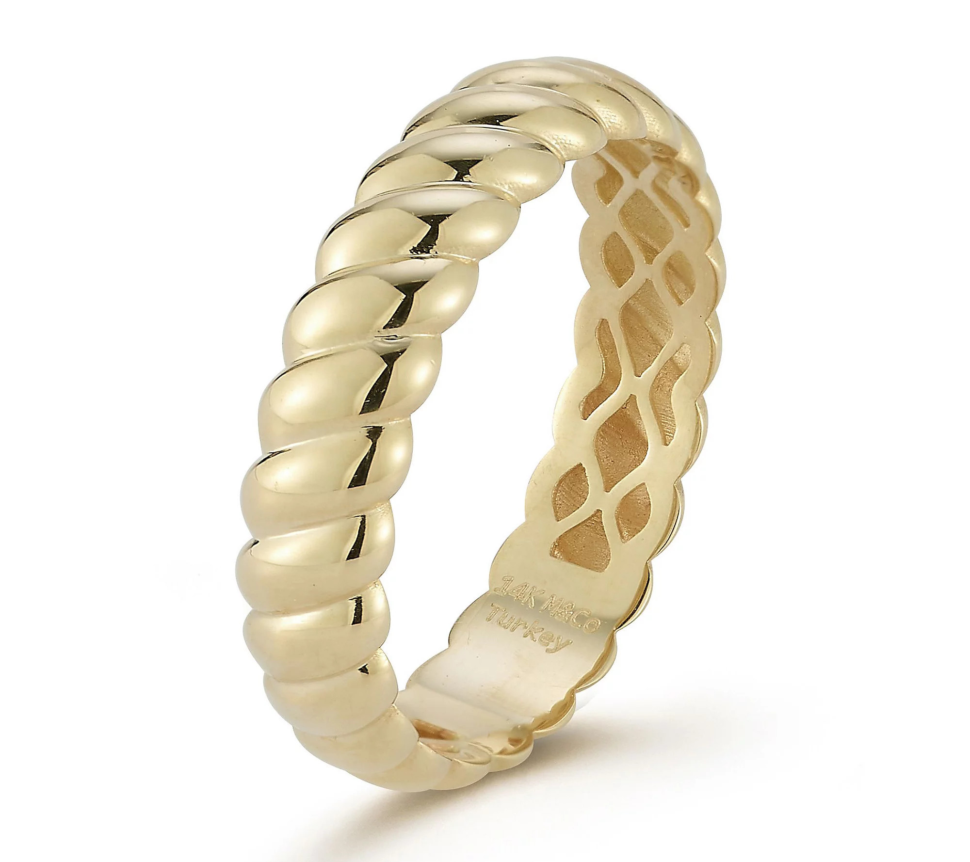 Luminosa Gold Rounded Twist Band Ring, 14K | QVC