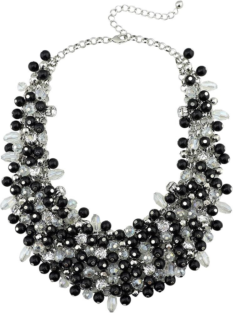 BOCAR Fashion Crystal Chunky Collar Statement Necklace Earring Set for Women Gift | Amazon (US)
