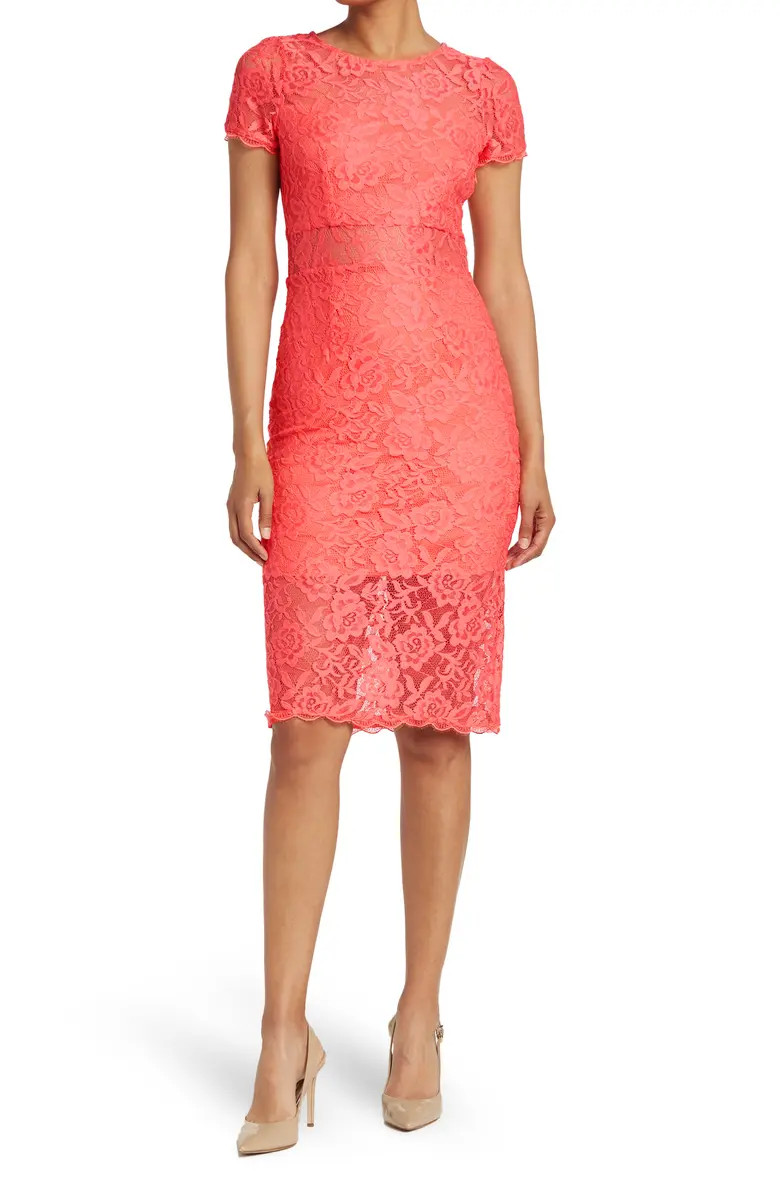 Stretch Lace Peekaboo Midi Dress | Nordstrom Rack