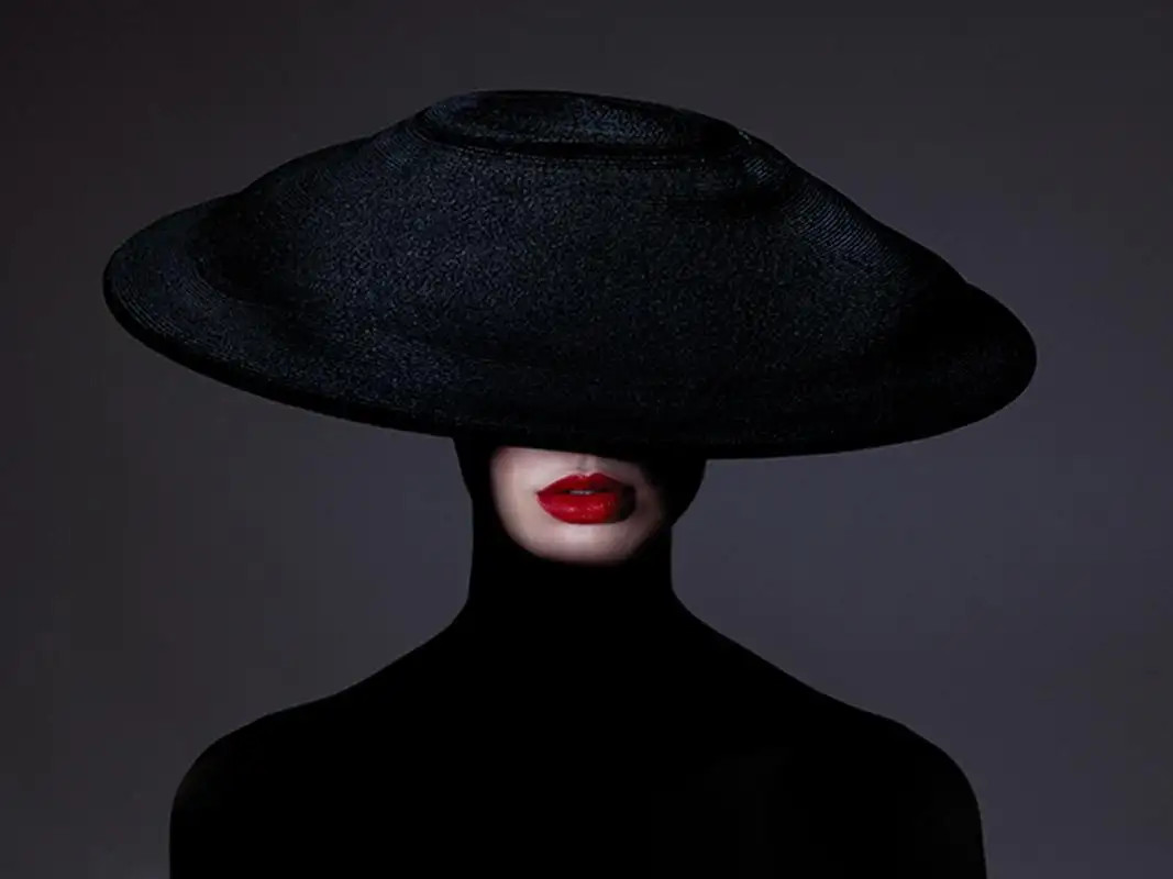 The Mystery of Mouth, Photography, Story teller, Red lips, hat | 1stDibs