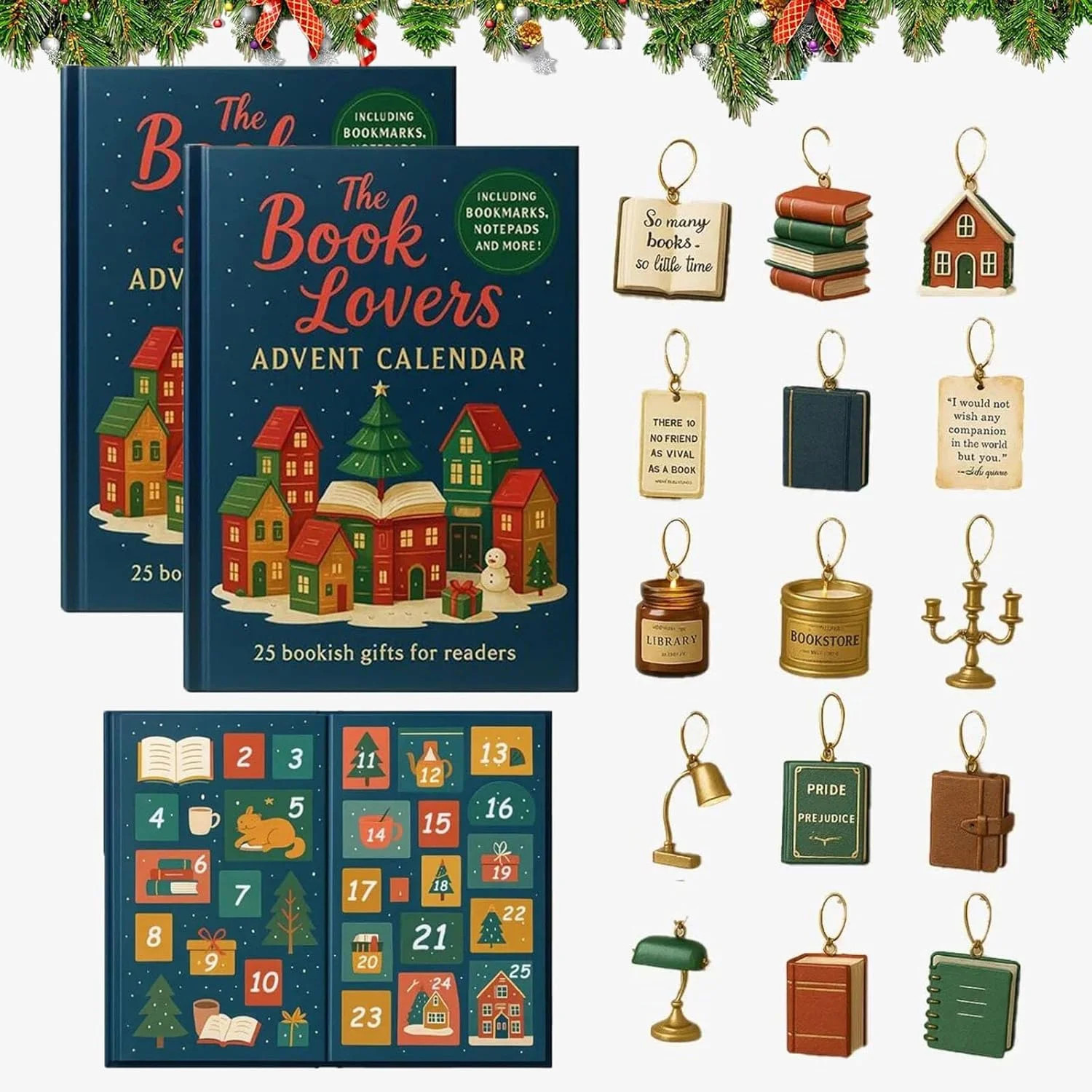 The Book Lovers Advent Calendar – 25 Bookish Gifts for Readers, 25 Days Christmas Countdown Cal... | Walmart (US)