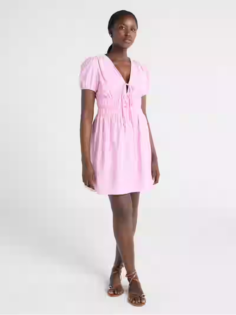 Scoop Women’s Mini Tie Dress with Puff Sleeves, Sizes XS-XXL | Walmart (US)