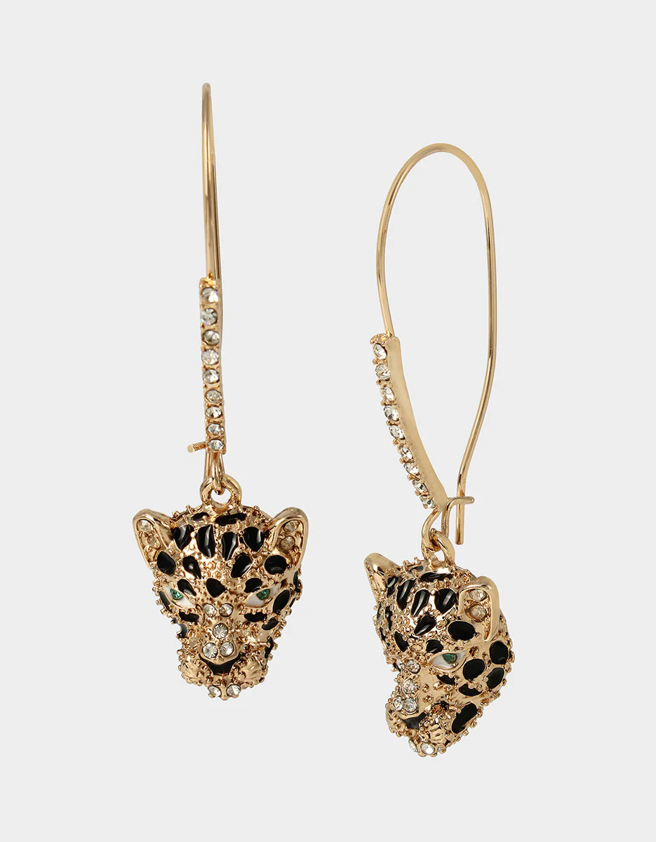 TRUE LEOPARD HOOK EARRINGS CRYSTAL | Betsey Johnson