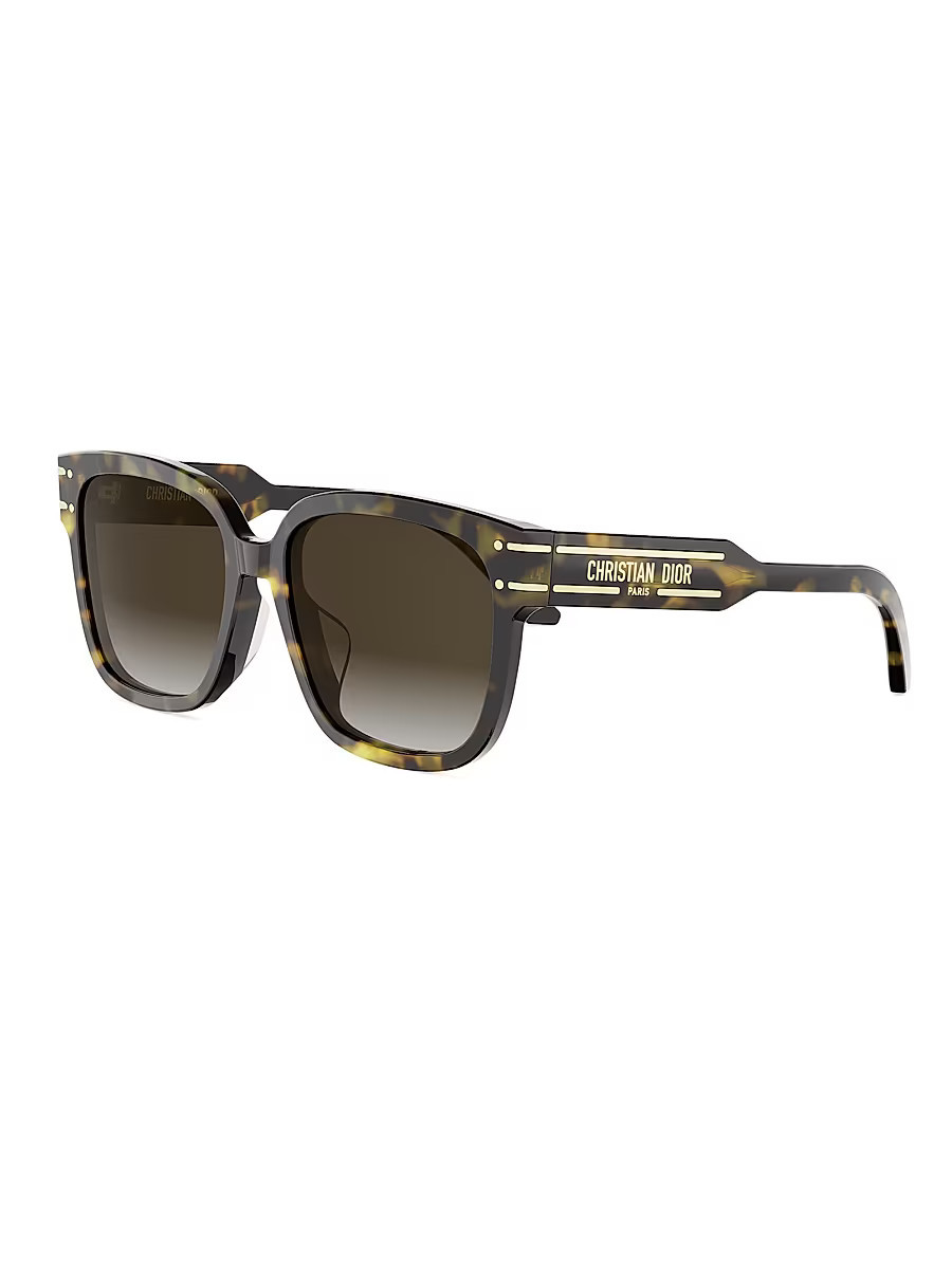 Women's DiorSignature S7F 58MM Square Sunglasses - Darkhavanaandgradientbrown | Saks Fifth Avenue