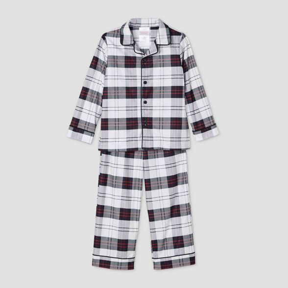 Toddler Holiday Plaid Flannel Matching Family Pajama Set - Wondershop™ White | Target