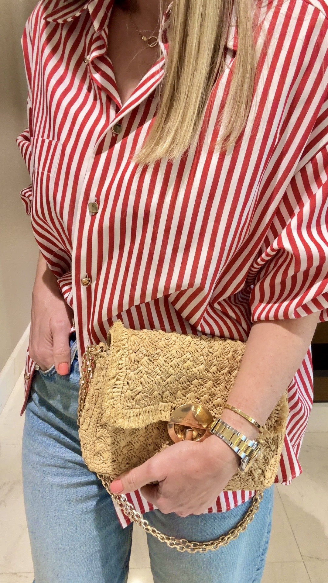 Red striped shirt simple summer outfit everyday look

#LTKsummer #LTKuk #LTKeurope