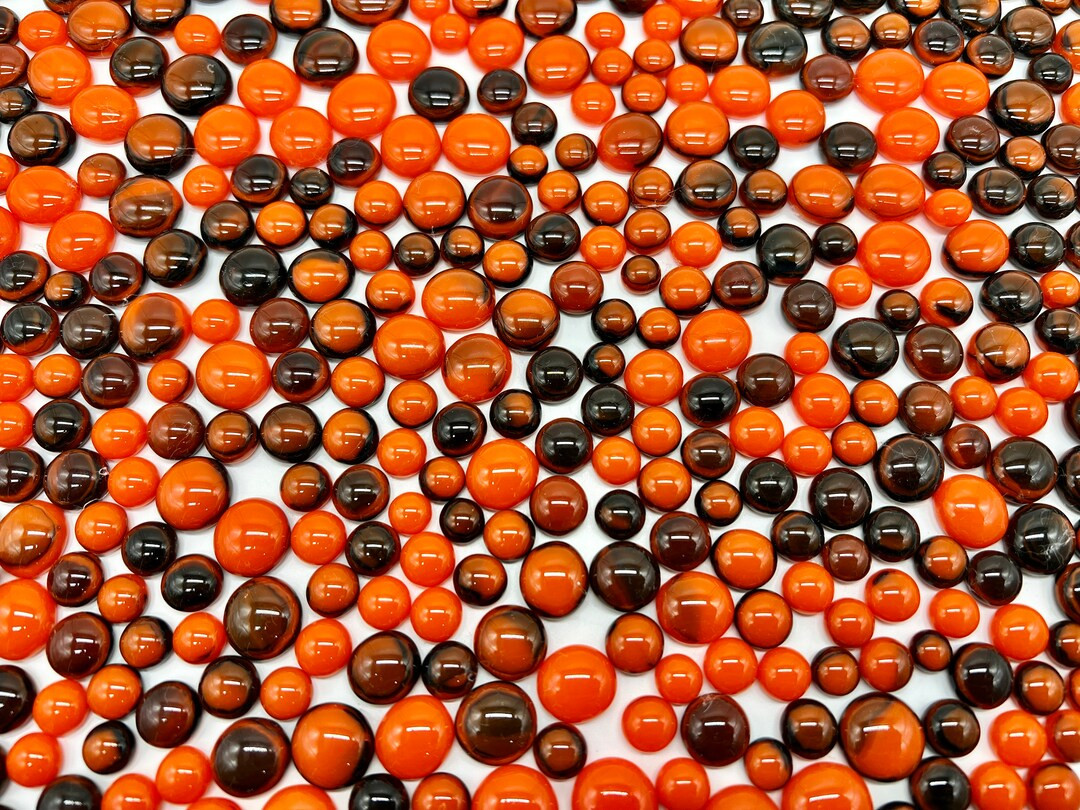 COE90 pumpkin Patch Dots for Fused Glass Art Projects black and Orange Opal Streaky 1 Oz. Pack - ... | Etsy (US)