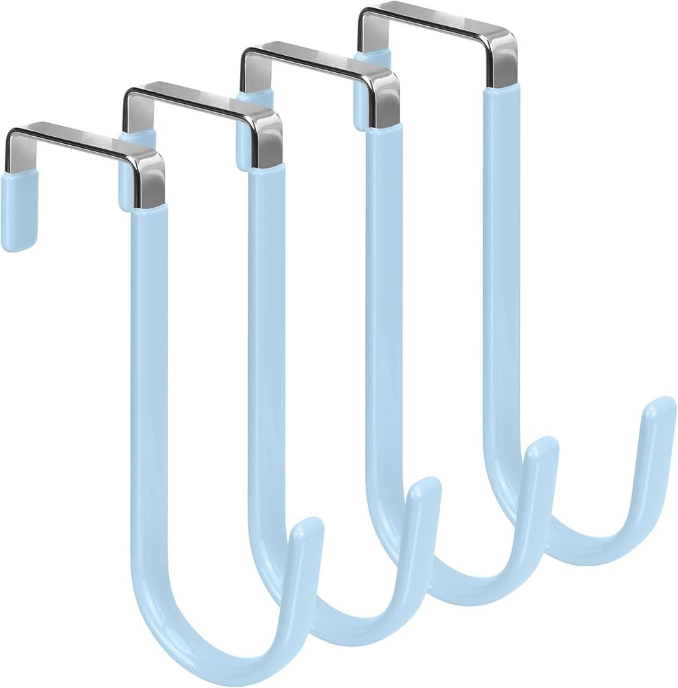 FYY Over The Door Hooks, 4 Pack Door Hangers Hooks with Rubber Prevent Scratches Heavy Duty Organ... | Amazon (US)