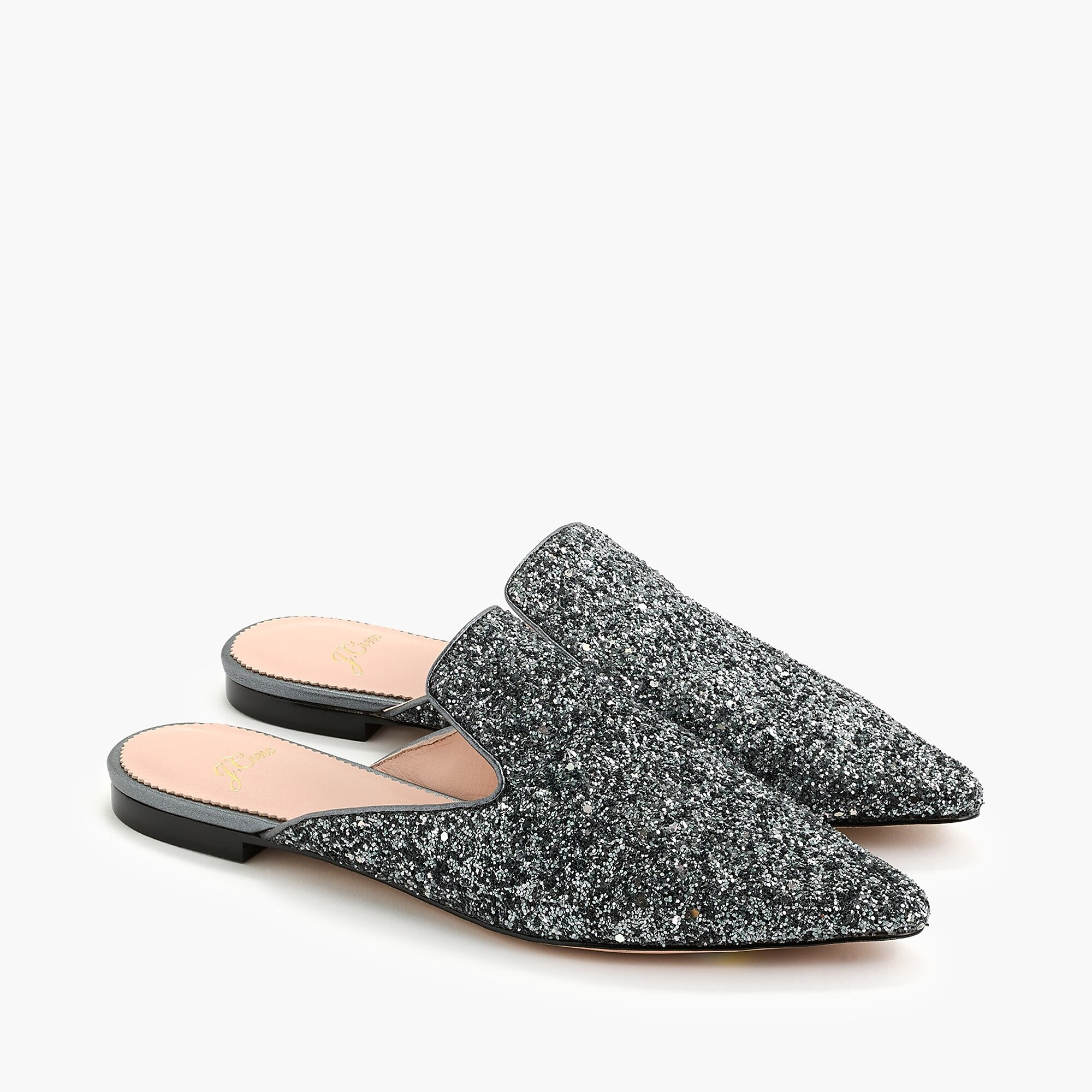 Pointed-toe slides in glitter | J. Crew US