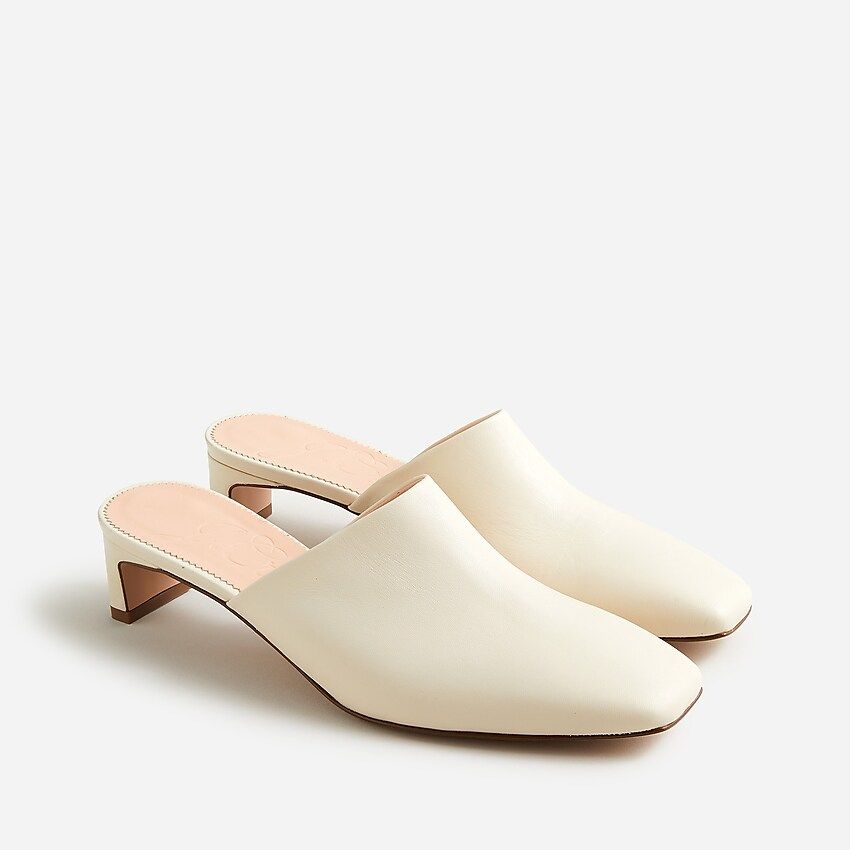 Layla mule heels in leather | J.Crew US